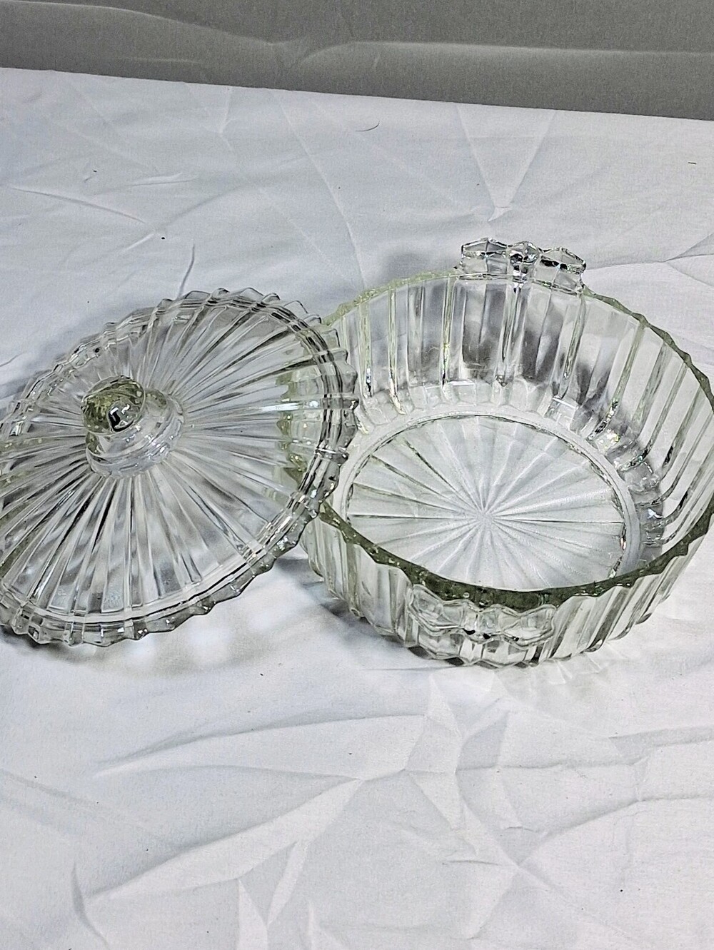 Anchor Hocking 1936-40 Cafe Clear Candy Nut Trinket Bowl Covered Dish